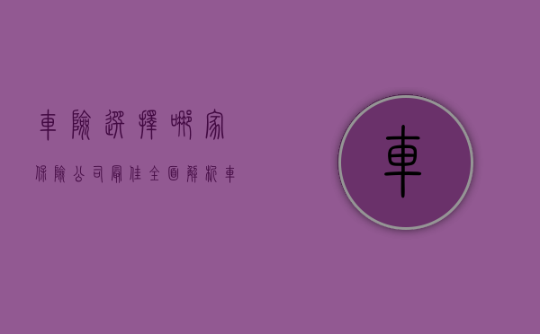 车险选择哪家保险公司最佳？全面解析车险市场与保险公司实力