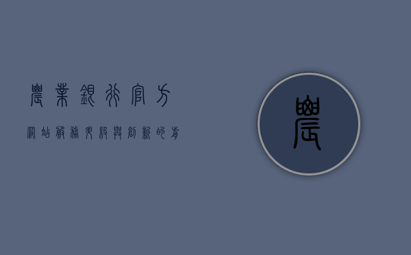 农业银行官方网站，服务升级与创新的前沿阵地