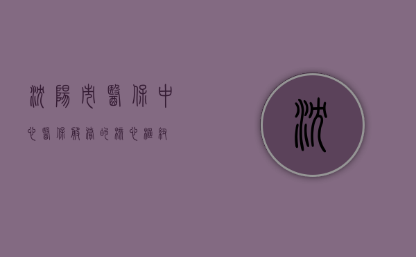 沈阳市医保中心,医保服务的核心枢纽