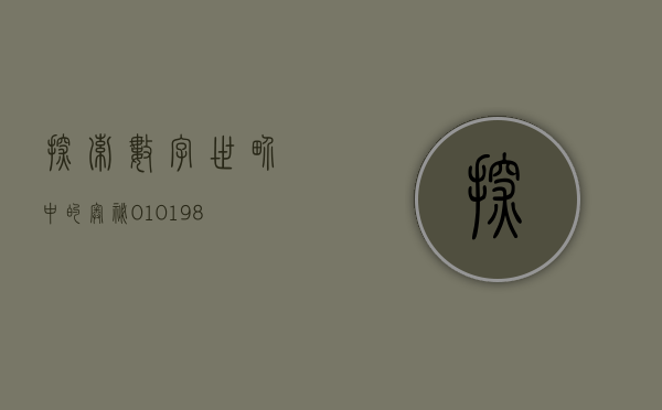 探索数字世界中的奥秘，010198