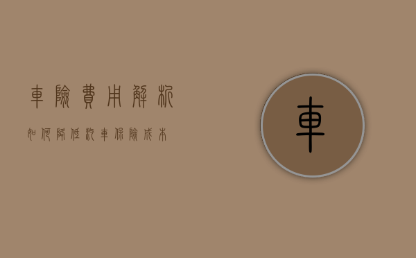 车险费用解析，如何降低汽车保险成本