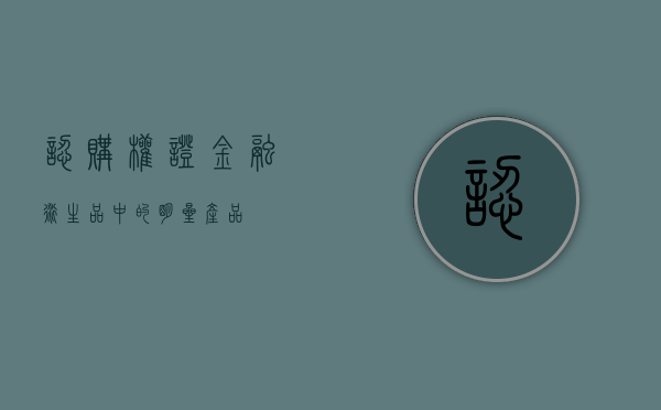 认购权证，金融衍生品中的明星产品