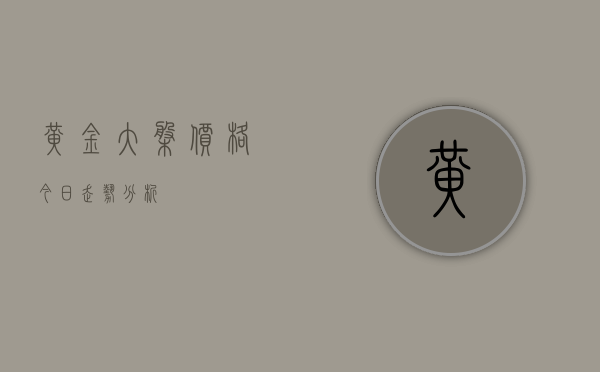 黄金大盘价格今日走势分析