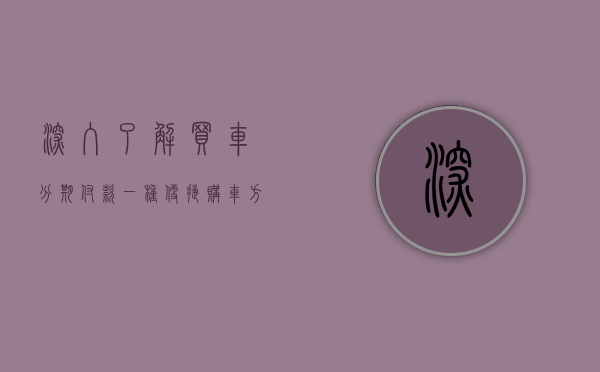 深入了解买车分期付款，一种便捷购车方式