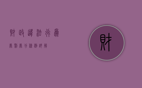 财政违法行为处罚处分条例详解