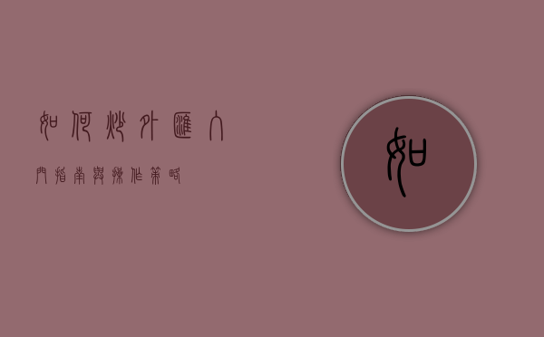 如何炒外汇，入门指南与操作策略