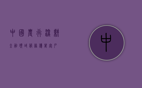 中国农行，深耕金融领域，服务亿万客户