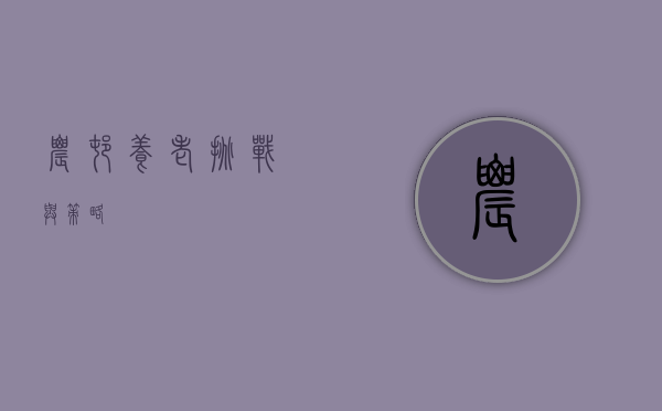 农村养老，挑战与策略