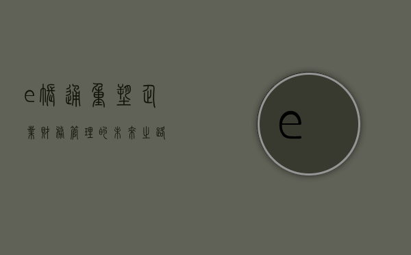 e账通，重塑企业财务管理的未来之路