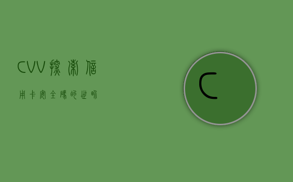 CVV，探索信用卡安全码的世界