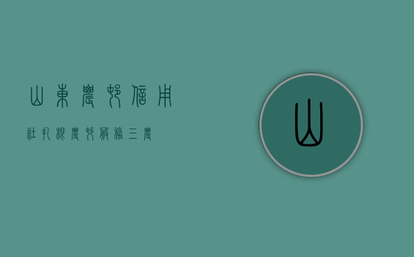 山东农村信用社，扎根农村，服务三农