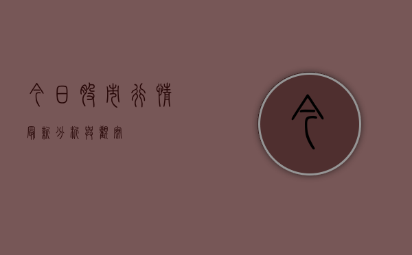 今日股市行情最新分析与观察