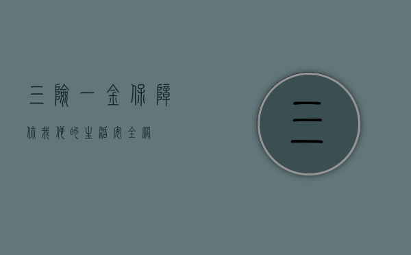 三险一金，保障你我他的生活安全网