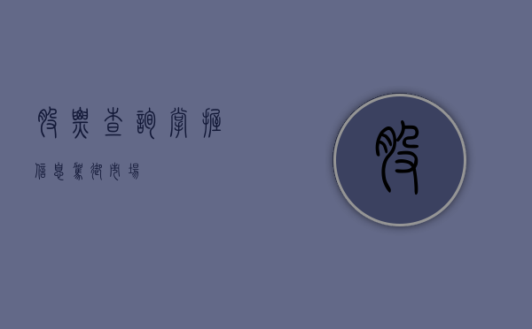 股票查询，掌握信息，驾驭市场