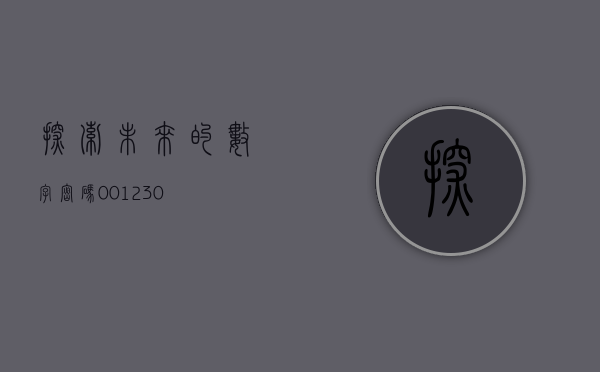 探索未来的数字密码，001230