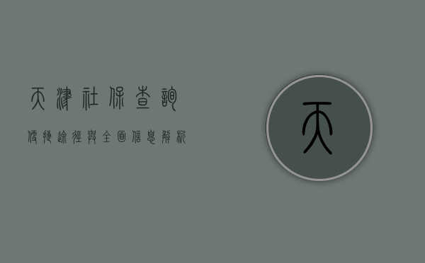 天津社保查询，便捷途径与全面信息解析