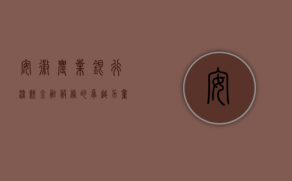 安徽农业银行，深耕金融服务的沃土，助力地方经济腾飞
