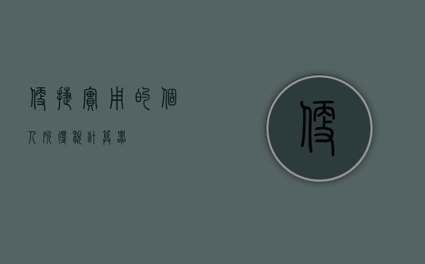 便捷实用的个人所得税计算器