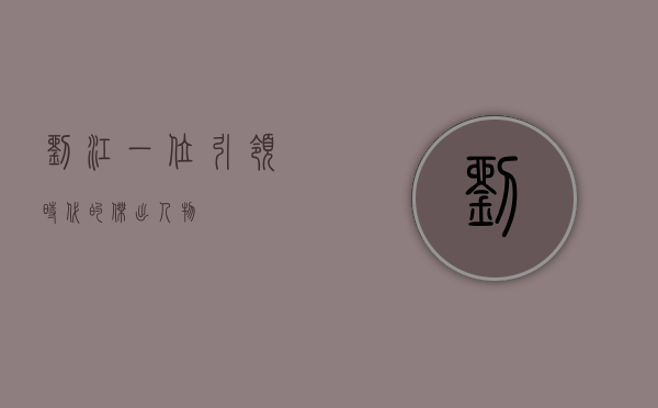 刘江，一位引领时代的杰出人物