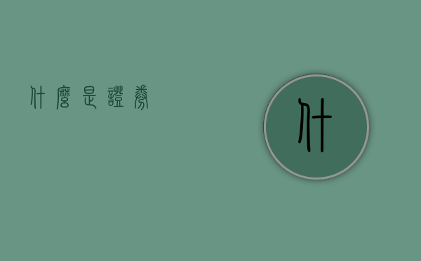 什么是证券