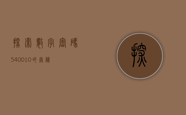探索数字密码，540010的奥秘