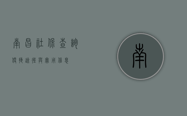 南昌社保查询,便捷途径与实用信息