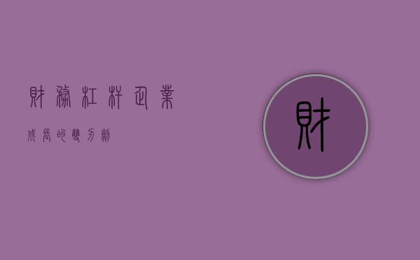 财务杠杆，企业成长的双刃剑