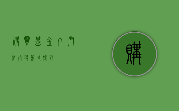 购买基金,入门指南与策略探讨