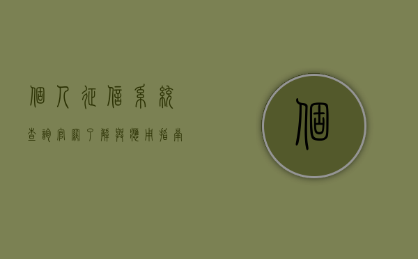 个人征信系统查询官网，了解与应用指南