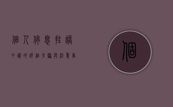 个人停息挂账申请的详细步骤与注意事项