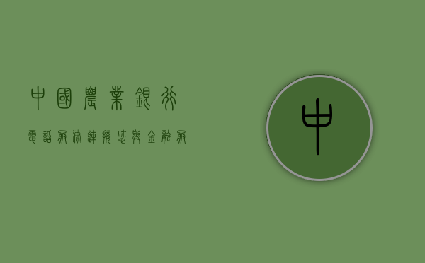 中国农业银行电话服务，连接您与金融服务的桥梁