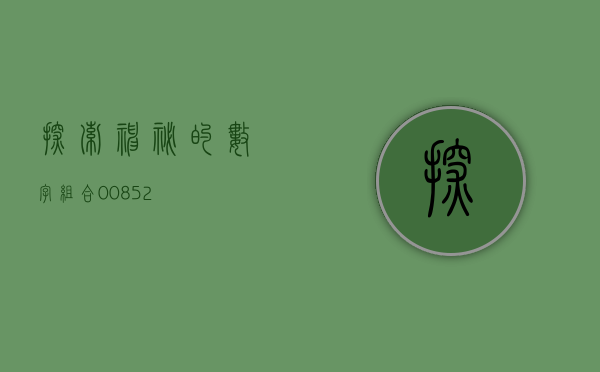 探索神秘的数字组合，00852