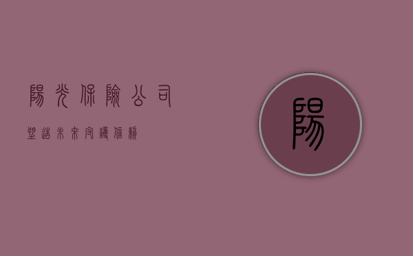 阳光保险公司，塑造未来，守护信赖