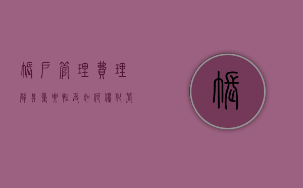 账户管理费，理解其重要性及如何优化管理策略