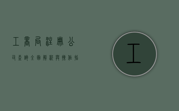 工商局注册公司查询，全面解析与操作指南