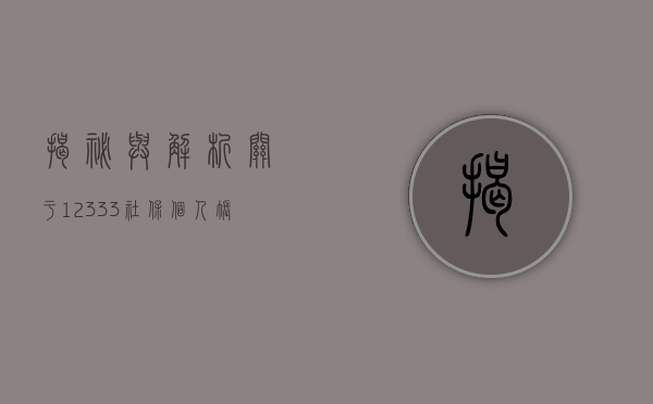 揭秘与解析，关于12333社保个人账户查询的全面指南