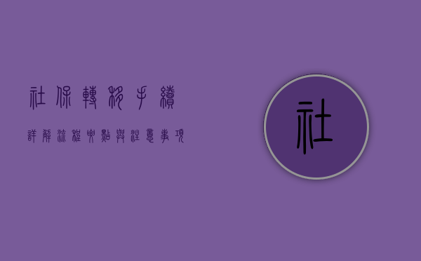 社保转移手续详解,流程、要点与注意事项