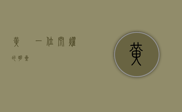 黄珺，一位闪耀的明星