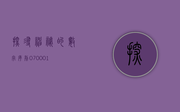 探寻神秘的数字序列—070001
