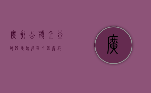 广州公积金查询，便捷途径与全面解析