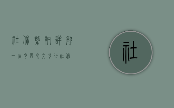 社保缴纳详解,一个月需要交多少社保?