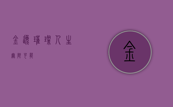 金逸，璀璨人生，无限可能